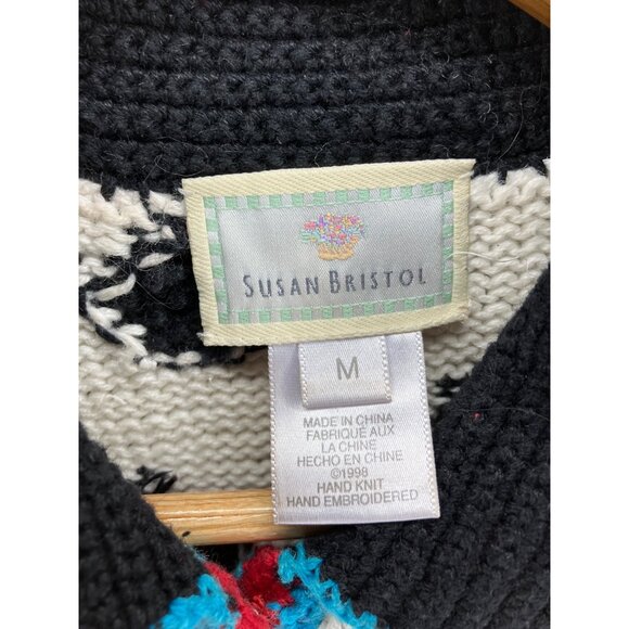 Vintage Susan Bristol Hand Knit Western Vest Red Cow Print Cowboy Womens Medium - Picture 6 of 9